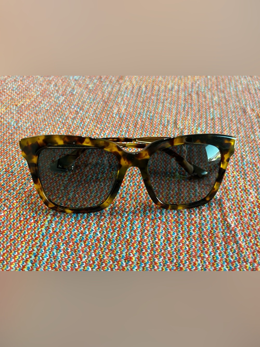 DIFF Eyewear Bella Polarized Tortoise Shell Gold Square Sunglasses